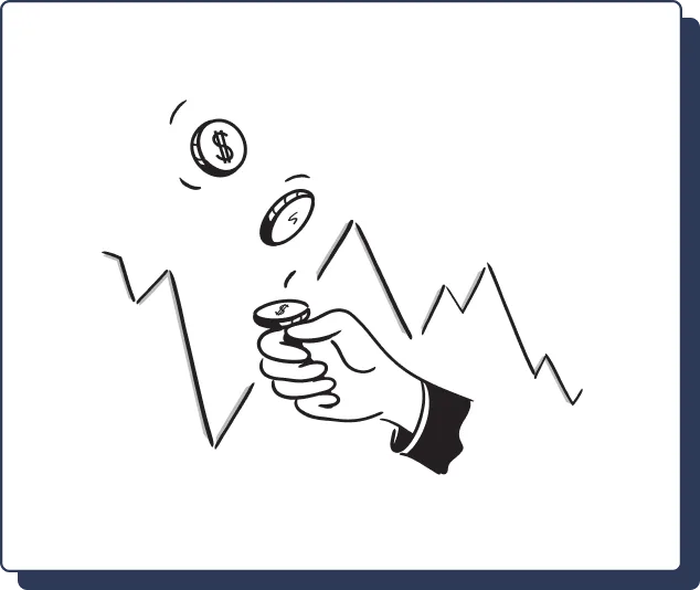 Currency line chart graphics