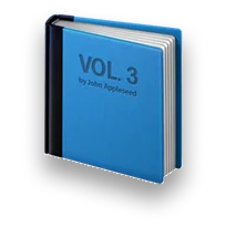 Small blue hardcover book icon labelled Vol. 3