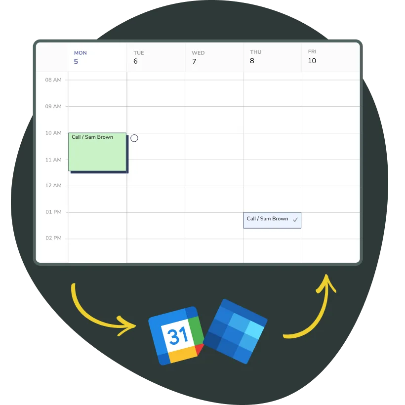 Calendar sync graphics