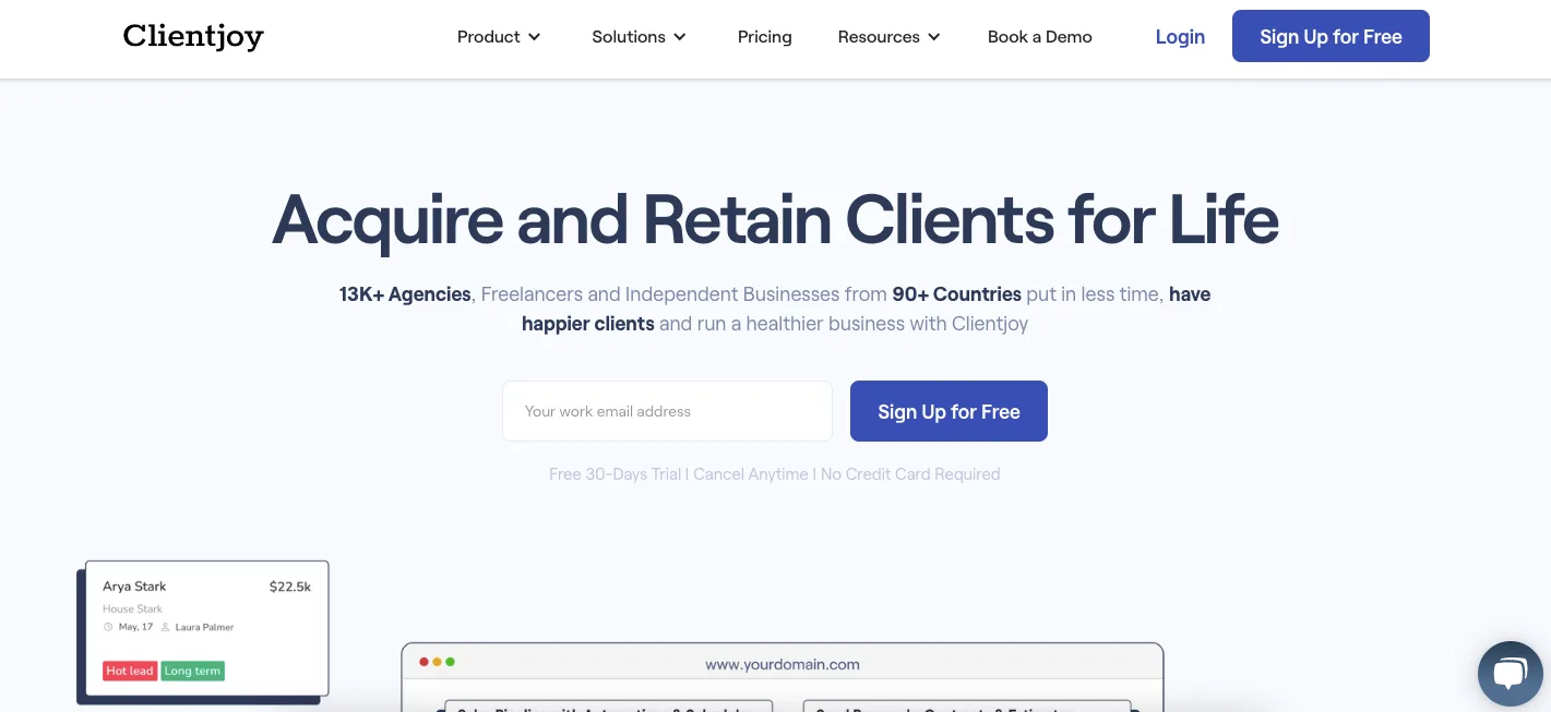 Clientjoy homepage