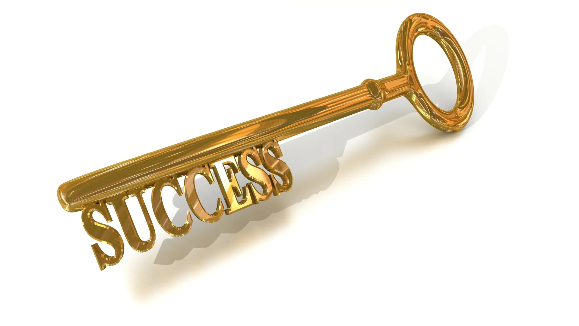Golden key with the word Success formed from its teeth